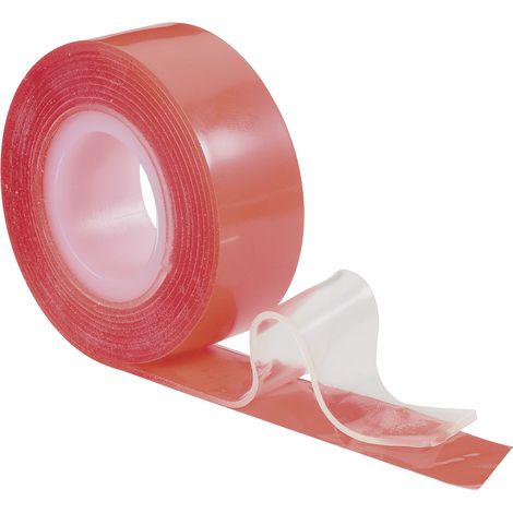 TOOLCRAFT 886516 Doppelseitiges Klebeband Rot (L x B) 1.5 m x 19 mm 1 St.