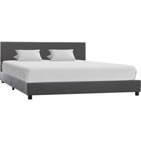 Cadre de lit Gris Similicuir 160x200 cm (1/5)