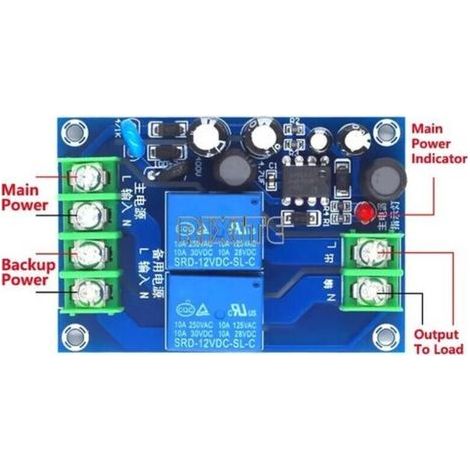 220 V, 10 A, bidirektionales automatisches Schaltmodul. Doppelte Stromversorgung. Zwei Eingänge. Ein Ausgang. Bei Stromausfall.