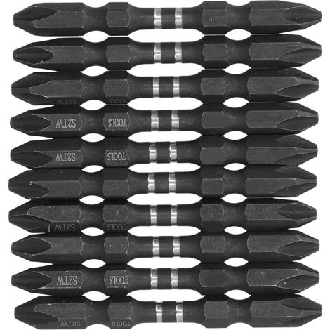 Kit de 10 embouts de tournevis magnétiques doubles PH2, tige hexagonale 1/4 po, grande tête (1/5)