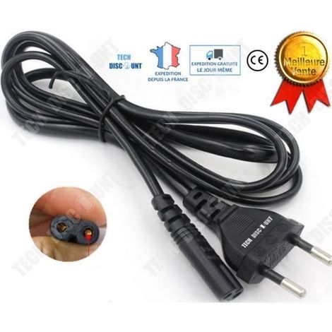 TD cable d'alimentation bipolaire tv samsung ps4 ps3 europe cordon secteur de rechange pour consoles de jeux en 8 trefle imprimante (1/4)