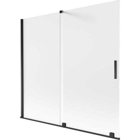 Mexen Velar mampara de ducha corredera de 2 paneles 170 x 150 cm, escarchado, negro - 896-170-000-31-70 (1/2)