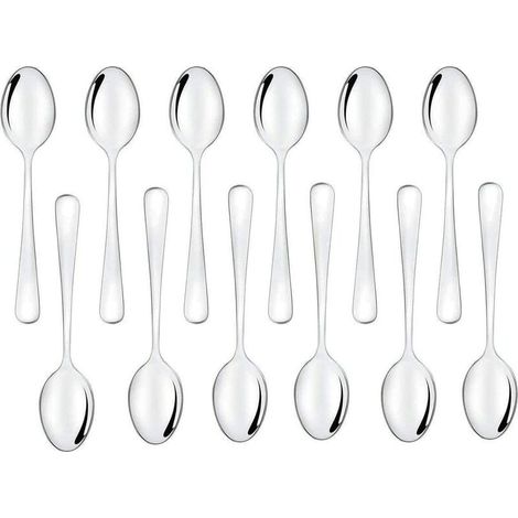 Cucchiaino da caffè, cucchiaino da caffè piccolo in acciaio inossidabile di alta qualità per caffè, tè, dessert 12,5 cm 12 pezzi (1/4)