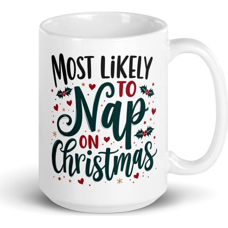 Tasse En Céramique - 15 Oz - Blanche Brillante - Motif Noël - Usage Maison Bureau - 1 Pièce (1/3)