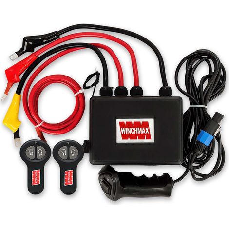 Complete 24V Winch Control Box, Wander Lead & Twin Wireless Remote Control