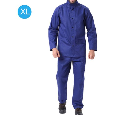 Combinaison de protection de soudage résistant à l'usure, ignifuge, tenue de travail de soudeur sécurité bleue (XL) (1/5)