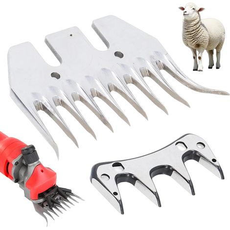 Lames de rechange pour cisailles à moutons,Coupe-laine électrique courbé à 9 dents,kit d'accessoires pour coupe-bordures pour moutons,chèvre tondeuse mouton tondeuse Lame de cisaille à mouton (1/5)
