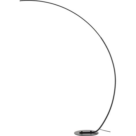 Lámpara de pie arco de aluminio negro mate con LED h175 cm Nampa