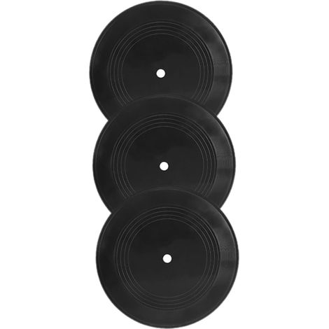 Disques Vinyles Muraux 3 Pièces en Plastique Noir Décoratifs (1/5)