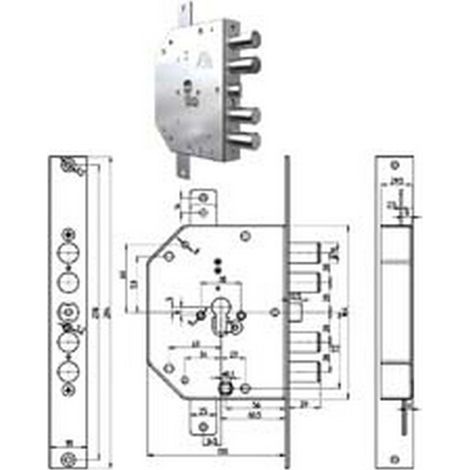 SERRATURA SIC.TRIPLICE DX CIL. 2155G-01 CR