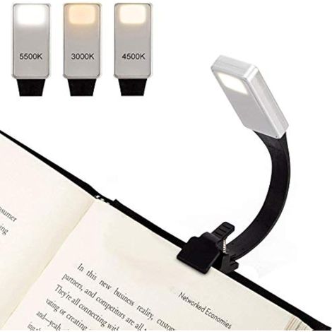 Wiederaufladbare LED-Leselampe per USB, ideal für Bücher, Zeitschriften, E-Books, Tablets, Reisen usw.