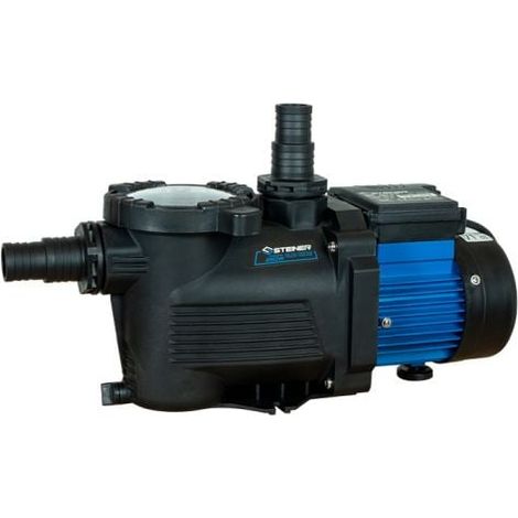 Steiner – Pompe filtration piscine 250W – Débit max 7.5m³/h – Auto-amorçante pour eau chlorée et salée – Panier pré-filtre grande capacité