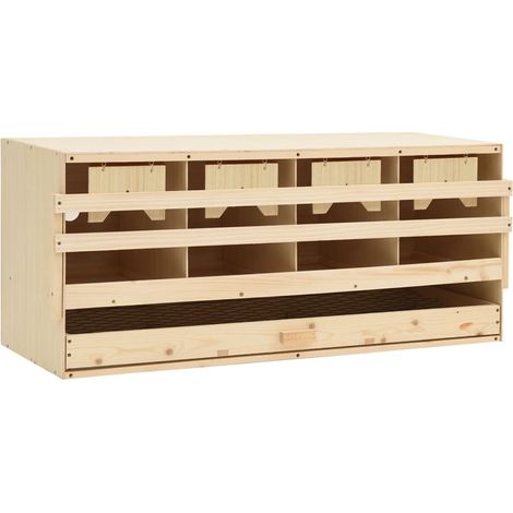 Chicken Laying Nest 4 Compartments 106x40x45 cm Solid Pine Wood vidaXL