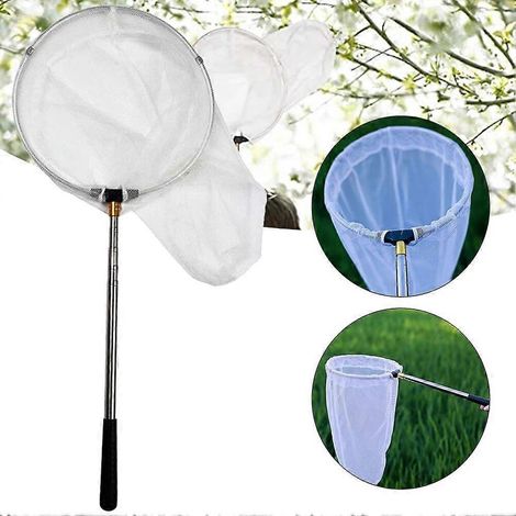 Épuisette à main pliable en acier inoxydable, sac filet de plage rétractable pour attraper libellules, papillons, insectes et petits poissons. (1/5)