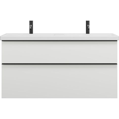 burgbad Eqio double lavabo en céramique y compris meuble (1/2)