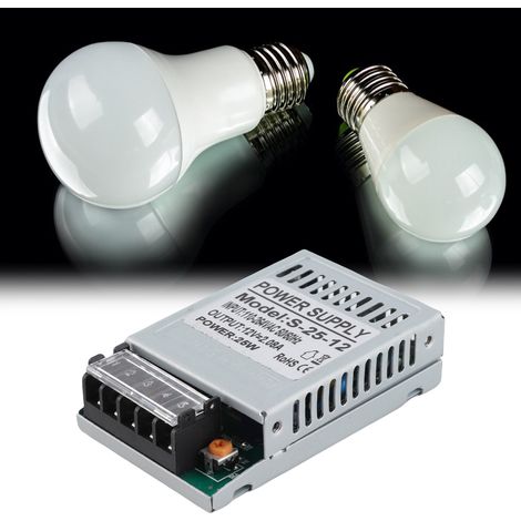 Alimentation compacte S-25-12 12 V 25 W 2,1 A pour boîtier lumineux de surveillance de sécurité LED transformateur de commande d'alimentation à découpage. (1/5)
