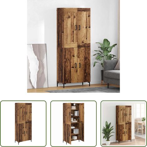 Rangement salon - Haut Armoire 2 pcs Bois Ancien Bois d'ingénierie (1/5)