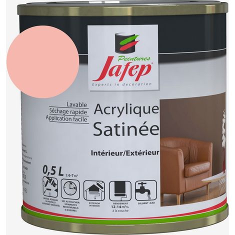 Peinture acrylique satinée pêche Jafep 0,5 L (1/5)