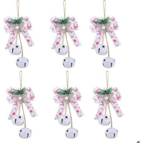 Ornement à suspendre - GIGICIAL - Pendentif cloches de Noël - Fer forgé - 25 x 10 cm - 6 pièces (1/5)