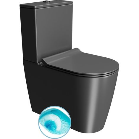 WC combiné KUBE X, Swirlflush, S-Trap/P-Trap, double tapis noir (1/3)