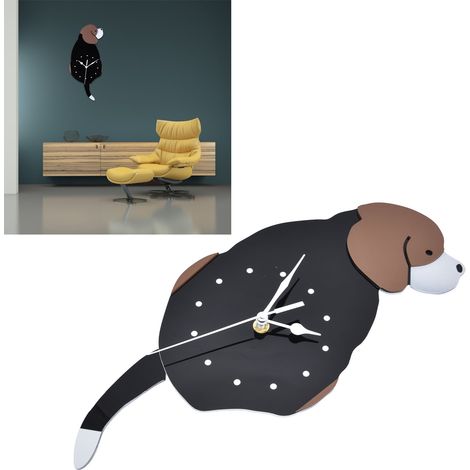 DIY-Wanduhr mit wackelndem Hundeschwanz – Schlichte und elegante Dekoration für Zuhause und Büro (1/5)