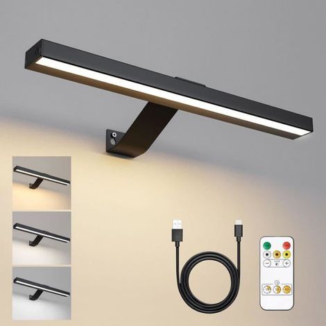 Lampe pour tableau rechargeable noire, lampe magnétique sans fil à intensité variable et 3 températures de couleur (1/4)