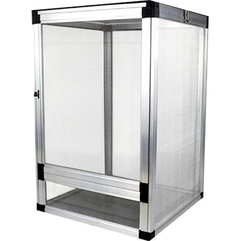 1 Terrarium Grillagé Aluminium 43x43x66cm Ventilation Optimale Lézards Arboricoles Serpents
