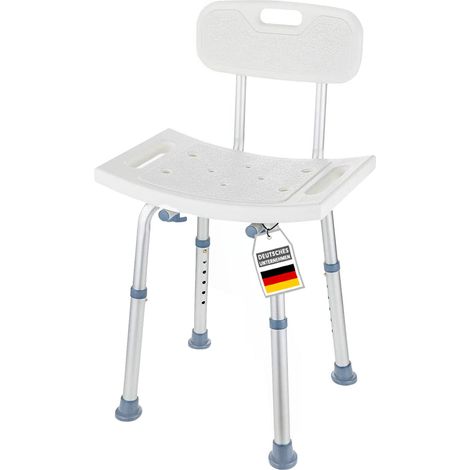 Duschhocker Jonah Höhenverstellbar mit Rückenlehne 34 x 36 x 75,5 cm