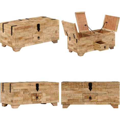 Table basse Bois de manguier massif 80x40x35 cm - Table Basse - Meubles De Salon - Table D'appoint - Bois De Manguier - Mobilier Rustique - Home & Living (1/5)