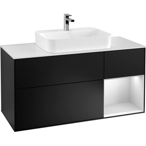 V&B Waschtischunterschrank Finion 120cm, Pl w m, Rg r wh. m Lac, bla m Lac (1/2)