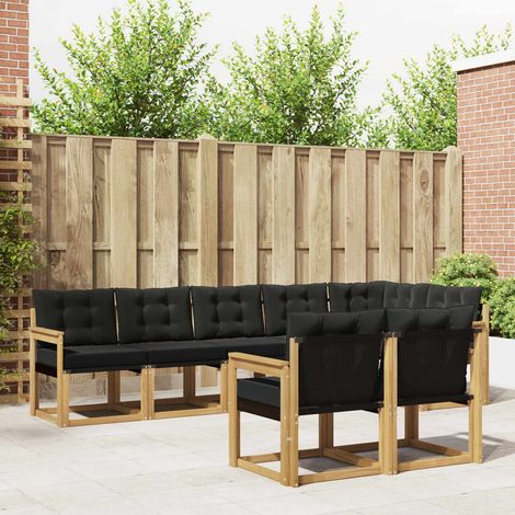 Set di divani da esterno con cuscino 8 pcs Bianco e Nero vidaXL (1/5)