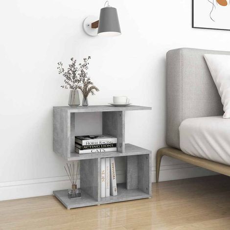Table de chevet gris béton 50x30x51,5 cm bois d'ingénierie (1/5)