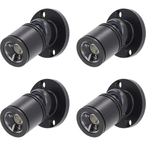 Mini Spot à LED Mini Spot Encastré Encastrable au Plafond 1W avec Pilote 100-265V AC pour Maison/Armoire à Vin/Armoire à Bijoux/Salon/Placard. 4pcs[Classe énergétique A+].3000K (1/4)