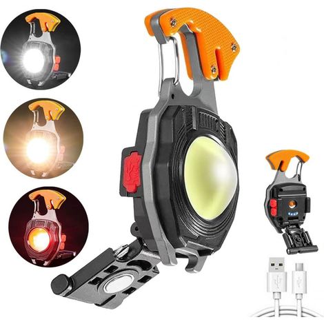 Mini-Schlüsselanhänger-Taschenlampe, wasserdichte Inspektionsleuchte, per USB aufladbare Mini-Taschenlampe, orange (1/5)