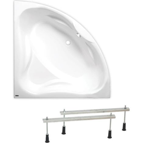 Siko Laguna Cornelia Vasca da bagno ad angolo con piedini, 140x140 cm, Acrilico, Sinistra e destra, Bianco (CO1400NEW-SET) )