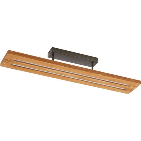 [NEUWERTIG] B-Ware Lindby LED-Deckenlampe Nesaja schwarz Holz 98cm dimmbar 31W 3500lm (1/2)