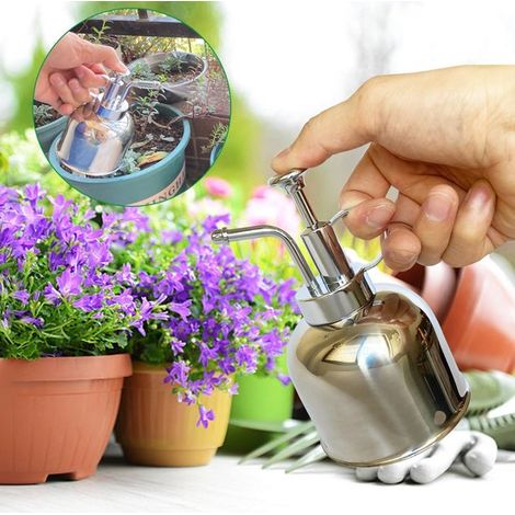 Sprühflasche aus Edelstahl für Pflanzen Kleine Gießkanne Modernes Gartengerät für Topfpflanzen Zum Bewässern und Besprühen (glänzendes Silber, 0, (1/5)