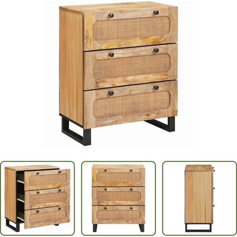 Massivholz - Sideboard Braun 60 x 33 x 75 cm Massivholz Mango (1/5)