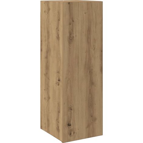Meuble TV mural moderne rangement pratique 30,5 x 30 x 90 cm en bois d'ingénierie chêne artisanal (1/5)