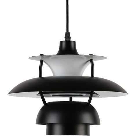 Suspension en aluminium noir Ø 302 mm – Éclairage doux sans éblouissement – Tension 220-240V AC – Douille E27 – Longueur câble 1000 mm (1/5)
