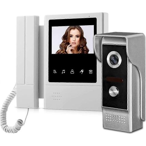 Interphone vidéo avec écran 4,3 pouces, sonnette vidéo étanche, moniteur de déverrouillage.
