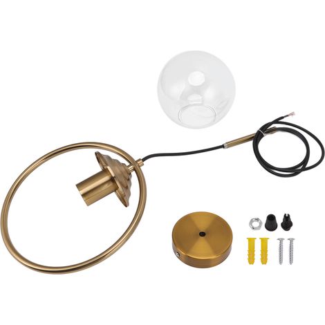 Ortviai Suspension Plafonnier Minimaliste en Verre et Fer avec Douille E27 – Hauteur Réglable, 25 cm, 85–265 V (1/5)