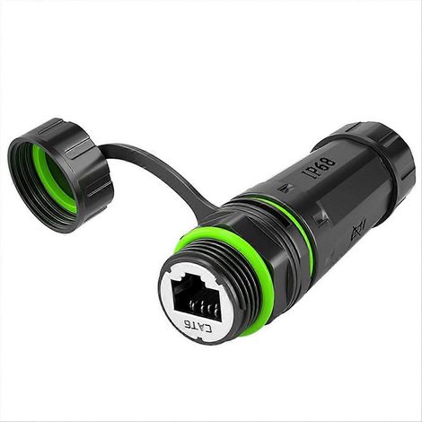 Prise réseau femelle RJ45 M20 CAT6A blindée étanche IP68 pour panneau, sans câble
