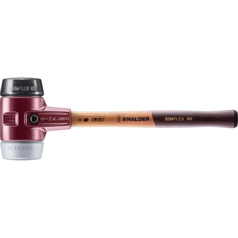 HALDER SIMPLEX Schonhammer Ø 80 mm Gummi / TPE-mid grau mit Tempergussgehäuse (1/5)