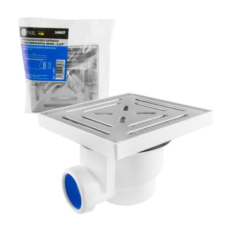 Vanne de puisard à siphon, sortie horizontale 40 mm, réducteur 32 mm, acier inoxydable