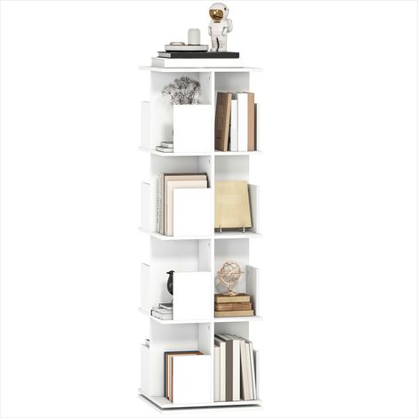 Bibliothèque Meuble de rangement blanc rotatif 4 étages (1/5)