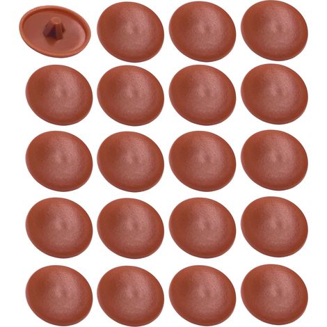 20x Cache vis en plastique cruciforme 11,5mm Pozidriv pz2 capuchon protection meuble universel, marron calvados