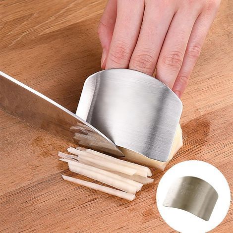 6er-Set Fingerschutz – Edelstahl – Schutz beim Schneiden und Hacken – Für Profi- und Hobbyküche – Silber – 8 x 5 cm (1/5)