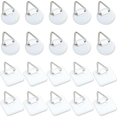 Lot de 20 supports adhésifs invisibles de 2,5 cm, supports verticaux adhésifs pour plaques murales, plaques murales pour assiettes, tableaux, art déc (1/5)