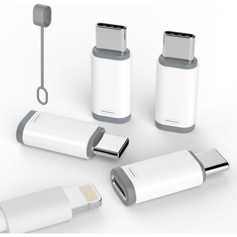 Lightning-auf-USB-C-Adapter – Datenübertragung und Laden – Kompatibel mit iPhone 15, 16, 17 und Pro Max – Aluminium – 4er-Pack (1/5)